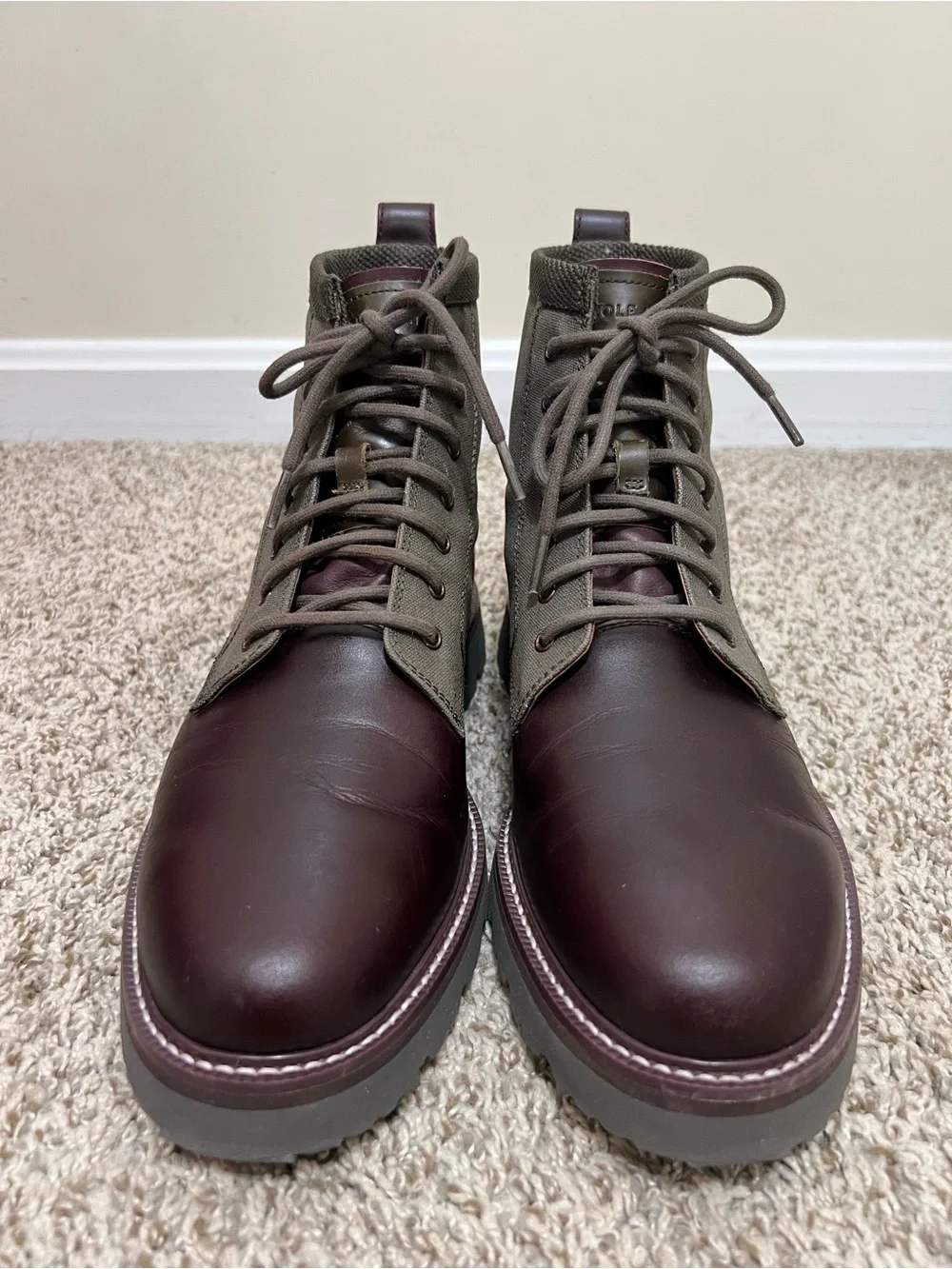 Cole Haan American Classics Plain Toe Boot Bloodstone-Deep Olive Waterproof Sz 9